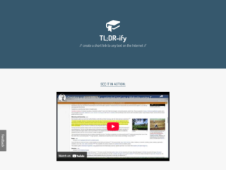 TLDRify: Create Short Links to Selected Text on Webpages