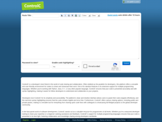 ControlC Pastebin - Simplify Code Sharing and Collaboration