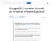 Google URL Shortener Discontinuation Notice