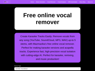 MazMazika Free Online Vocal Remover