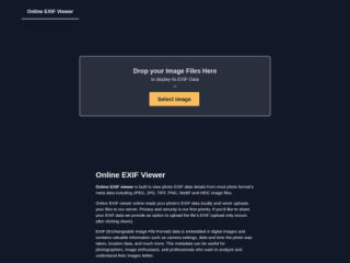 Online EXIF Viewer - Securely View Image Metadata Online