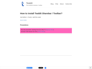 Tealdit - Free Website Sharebar and Toolbar