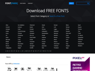FontPark: Largest Archive of Free Fonts for Download
