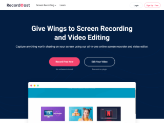 RecordCast: Free Online Screen Recorder and Video Editor
