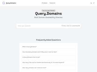 Query.Domains: Bulk Domain Availability Checker