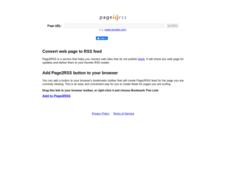 Page2RSS - Convert Web Pages to RSS Feeds Effortlessly