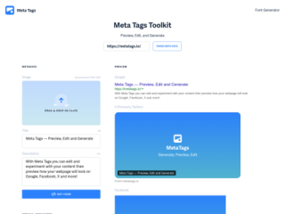 Meta Tags — Preview, Edit and Generate Meta Tag Code