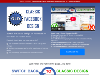 Switch to Classic Design on Facebook Browser Extension