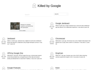 Killed by Google: A Graveyard of Discontinued Google Products