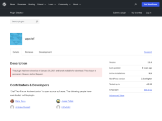 Clef Two-Factor Authentication WordPress Plugin