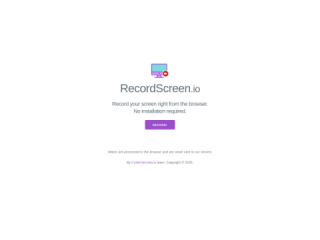 RecordScreen.io - Browser-Based Screen Recording