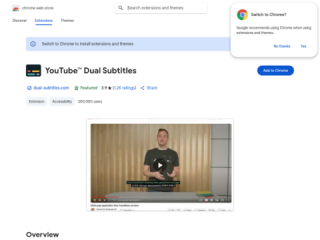 YouTube Dual Subtitles Browser Extension