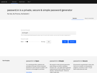 passwrd.in - Private, Secure &amp; Simple Password Generator